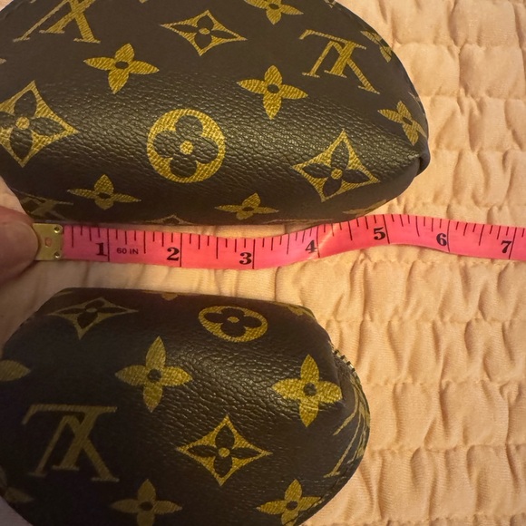 Source Unknown Monogram Pouch Set Brown / Gold See Measurements - Picture 4 of 6